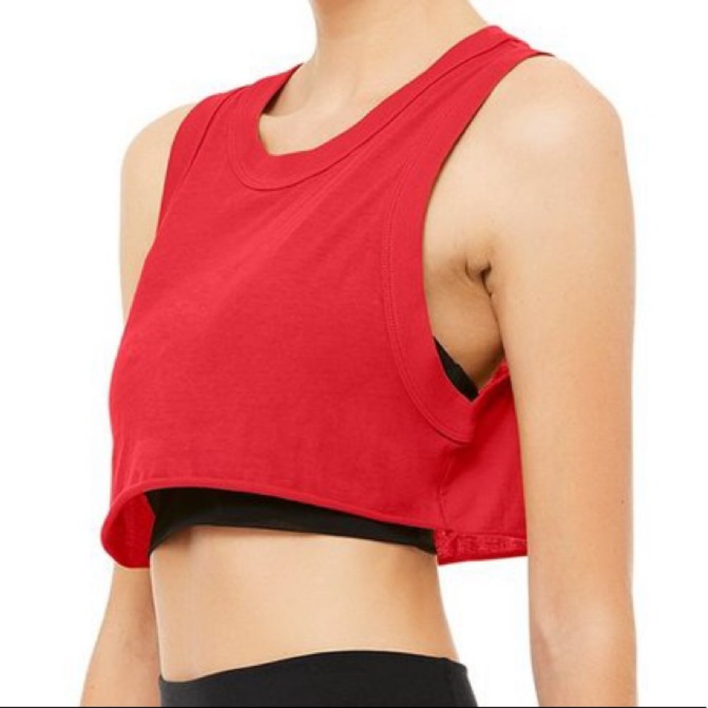 ALO YOGA INSPIRE CROP TANK-SCARLET